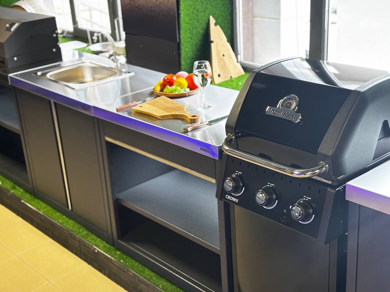 Модуль уличной кухни SMART-1200 Шкаф угловой универсальный (HS-KU03-SHU1200) Helios